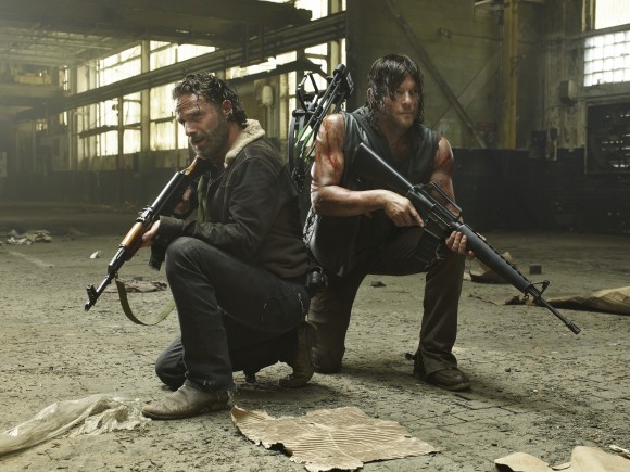 Andrew Lincoln as Rick Grimes and Norman Reedus as Daryl Dixon - The Walking Dead _ Season 5, Gallery - Photo Credit: Frank Ockenfels 3/AMC