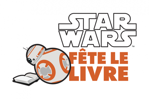 Logo Star Wars Fete le Livre - Noir orange horizontal